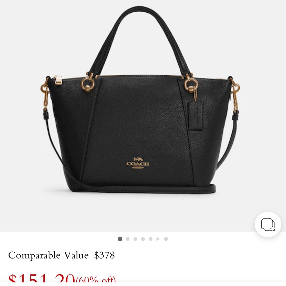 Like new Coach Kacey Satchel black and gold smoke free